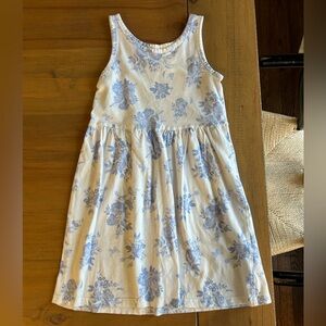H&M White Dress with Blue Floral Print